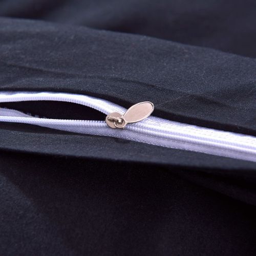 Jeu de housse de couette Noir 155x220/80x80 cm - Photo n°3; ?>