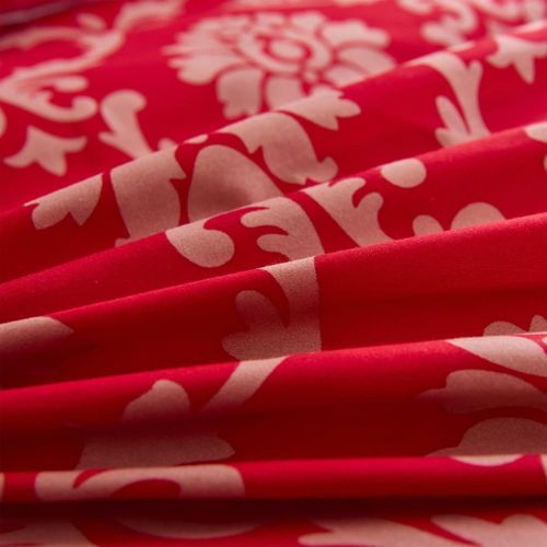 Jeu de housse de couette Rayures Rouge 140x200/60x70 cm - Photo n°2; ?>