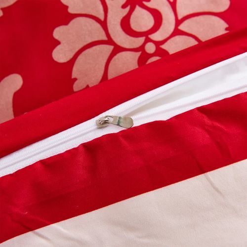 Jeu de housse de couette Rayures Rouge 140x200/60x70 cm - Photo n°3; ?>