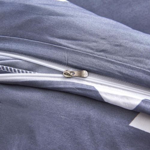 Jeu de housse de couette Triangles Gris 155x200/80x80 cm - Photo n°3; ?>