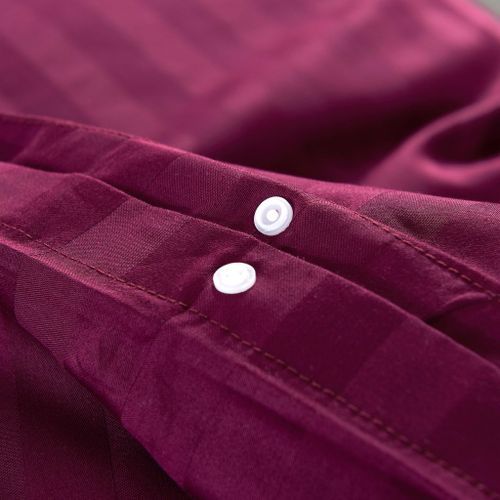Jeu housse de couette Satin de coton Bordeaux 155x200/80x80 cm - Photo n°3; ?>