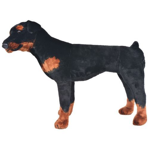 Jouet en peluche Chien de race Rottweiler Marron et noir XXL - Photo n°2; ?>