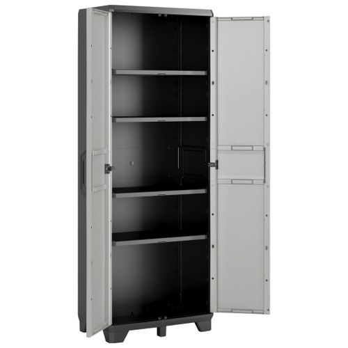 Keter Armoire de rangement avec étagères Gear Noir et gris 182 cm - Photo n°2; ?>