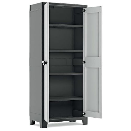 Keter Armoire de rangement avec étagères Titan Noir et gris 182 cm - Photo n°2; ?>