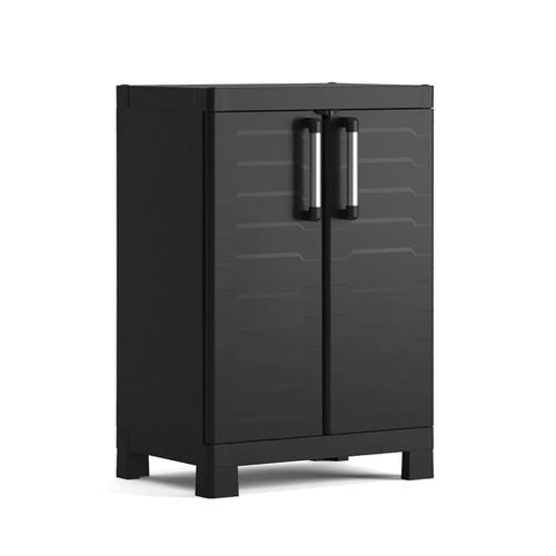 Keter Armoire de rangement basse Detroit Noir - Photo n°2; ?>