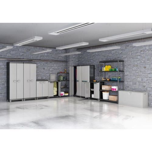 KETER | ARMOIRE HAUTE LINEAR, Noir / Gris / Bleu, 68 x 39 x 173 cm - Photo n°2; ?>