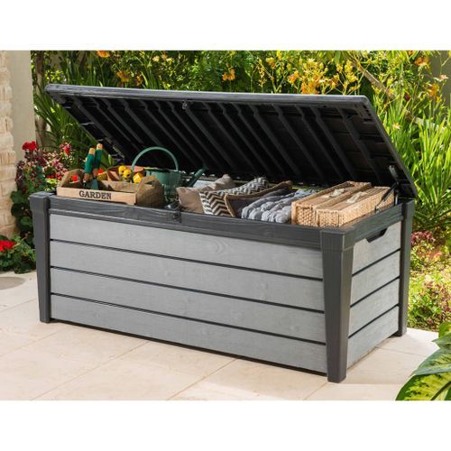 Keter Boîte de rangement de jardin Brushwood 455 L Anthracite - Photo n°2; ?>