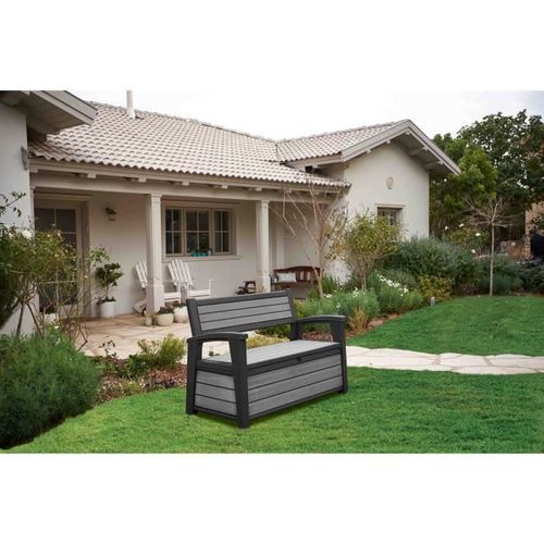 KETER Coffre-banc jardin en résine Brossium - 227 L - Gris - Photo n°2; ?>