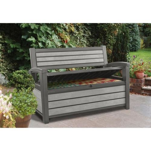 KETER Coffre-banc jardin en résine Brossium - 227 L - Gris - Photo n°3; ?>