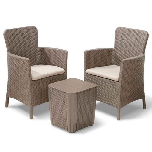 Keter Ensemble de meubles de balcon Miami 5 pcs Cappuccino - Photo n°2; ?>