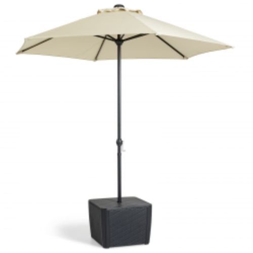 Keter Table d'appoint jardin Luzon Plus avec trou de parasol Graphite - Photo n°3; ?>