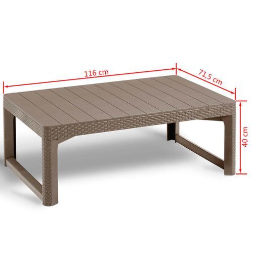 Keter Table de jardin Lyon Cappuccino - Photo n°3; ?>