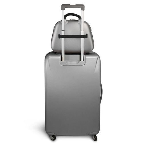 KINSTON Set 3 valises 4 roues + Vanity Gris clair - Photo n°3; ?>