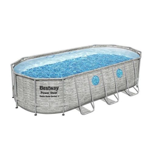 Kit Piscine hors sol - BESTWAY - Power Steel - 549 x 274 x 122 cm - Ovale (Avec pompe de filtration, échelle, bâche et diffuseur) - Photo n°2; ?>