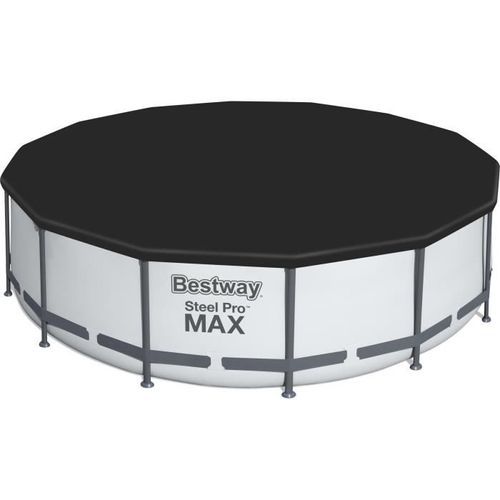 Kit Piscine hors sol tubulaire BESTWAY Steel Pro Max - 427 x 122 cm - Ronde (Avec un filtre a cartouche, une bâche et une échelle) - Photo n°3; ?>