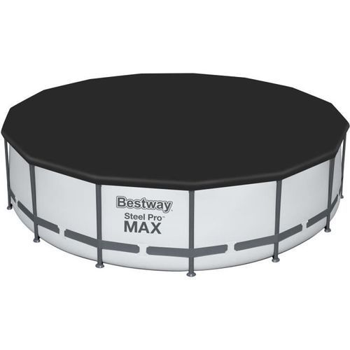 Kit Piscine hors sol tubulaire BESTWAY Steel Pro Max - 457 x 122 cm - Ronde (Livrée avec pompe de filtration, échelle, bâche) - Photo n°3; ?>