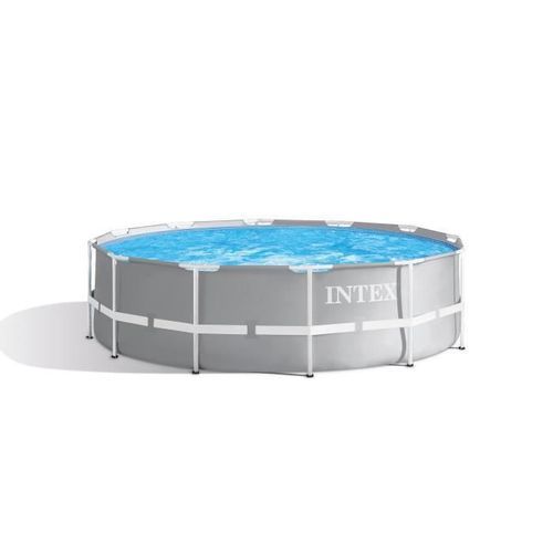 Kit Piscine - INTEX Prism Frame - Ronde Tubulaire - 3,66 m x 99 cm - Gris - Photo n°2; ?>