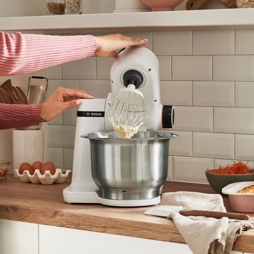 Kitchen machine Serie 2 BOSCH - Robot de cuisine - 700W - 4 vitesses + turbo - Bol mélangeur inox 3,8 L - Blender 1,25 L - Blanc - Photo n°3; ?>