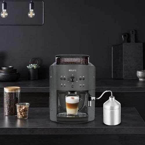KRUPS YY4451FD Machine a café automatique avec broyeur a grains Essential avec mousseur a lait - Pression 15 bars - Grise - Photo n°2; ?>