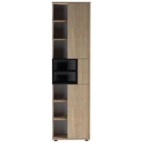 KUBE Colonne de salle bain L 50 cm - Décor chene naturel et noir mat - Photo n°2; ?>