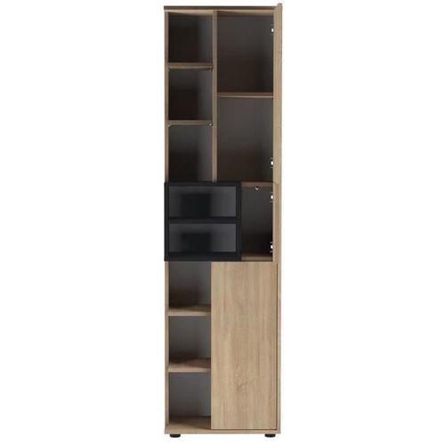 KUBE Colonne de salle bain L 50 cm - Décor chene naturel et noir mat - Photo n°3; ?>