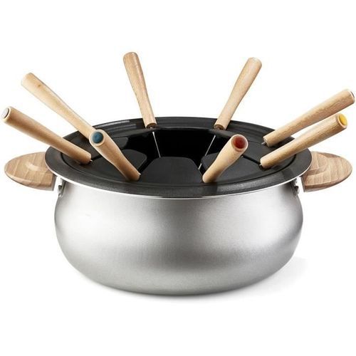 LAGRANGE 349018 Appareil a fondue + 3 ramequins - 900W - 8 fourchettes manche en bois - Socle thermoplastique - Thermostat réglable - Photo n°2; ?>