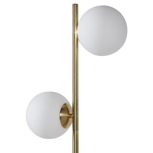 Lampadaire Abat-jour 2 boules en verre - Doré - H 160 cm - RETRO - Photo n°3; ?>