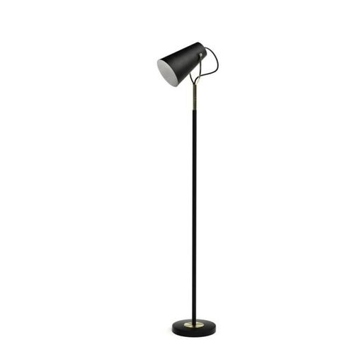 Lampadaire en métal incandescent a tete orientable - Ø 23 x H 150 cm - Noir - Photo n°3; ?>