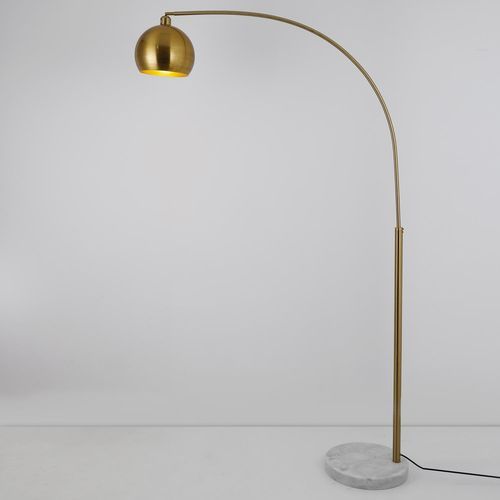 Lampadaire métal brossé doré Lastra - Photo n°2; ?>