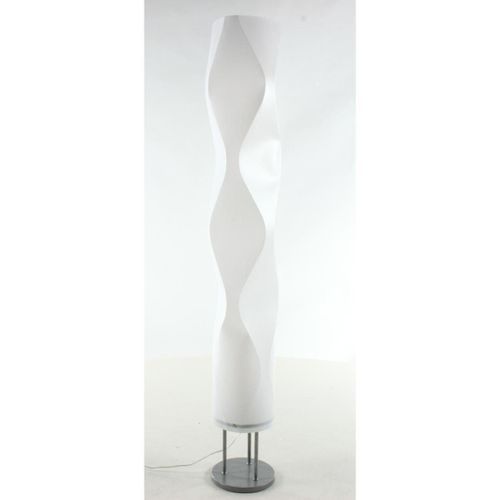 Lampadaire PVC blanc et pied métal gris Lolabi - Photo n°2; ?>