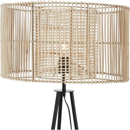 Lampadaire rotin pied métal - 48x150 cm - Abajour : 50x50x28,8 cm - Photo n°3; ?>
