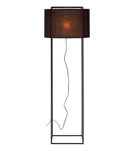 Lampadaire tissu marron et pied métal noir Antili H 165 cm - Photo n°2; ?>