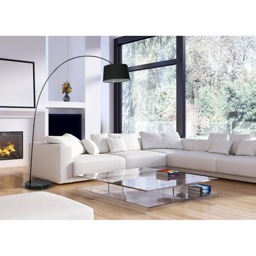 Lampadaire tissu noir et pied métal Ritchy - Photo n°3; ?>