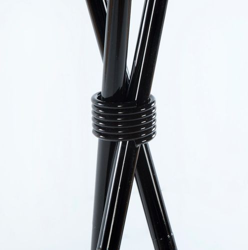 Lampadaire toile noir et pieds métal noir Dimina H 180 cm - Photo n°3; ?>