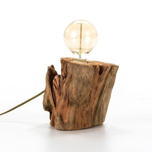 Lampe à poser en bois massif clair Tonio H 18 cm - Photo n°2; ?>