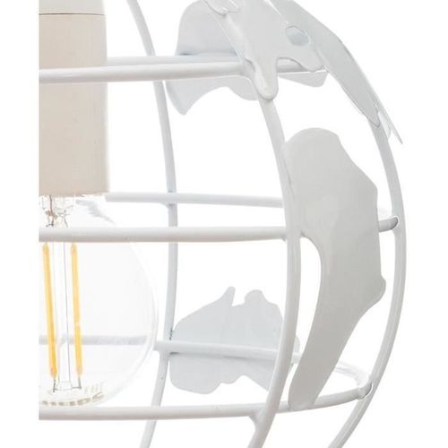Lampe a poser globe - E14 - 40 W - H. 24 cm - Blanc - Photo n°2; ?>