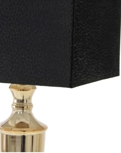 Lampe à poser tissu noir et métal doré Braha - Photo n°2; ?>