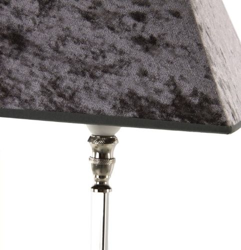 Lampe à poser velours et aluminium argent métallique Myrna - Photo n°2; ?>