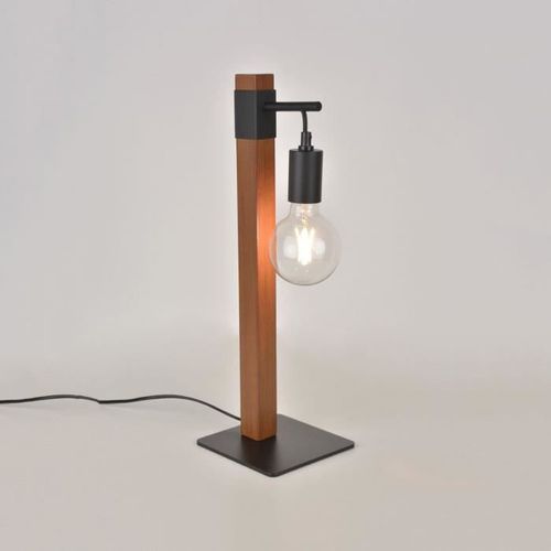 Lampe base carrée - Métal et bois - H 50 x Ø 16 cm - Chene - Photo n°2; ?>