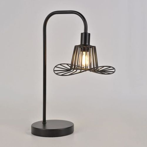 Lampe base ronde - Métal peint - Ø 20 x P 30 x H 41,5 cm - Noir - Photo n°2; ?>