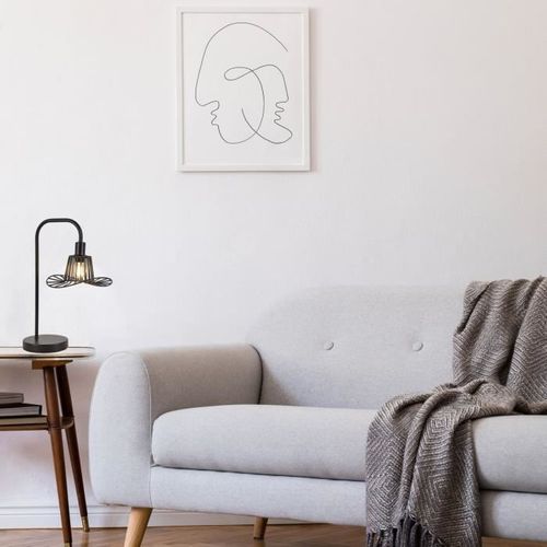 Lampe base ronde - Métal peint - Ø 20 x P 30 x H 41,5 cm - Noir - Photo n°3; ?>