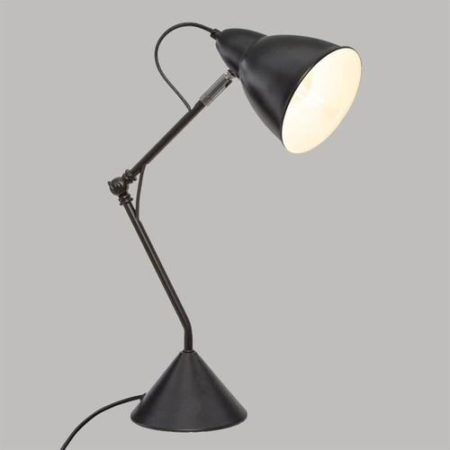 Lampe de bureau en métal - E27 - 25 W - H. 62 cm - Noir - Photo n°3; ?>