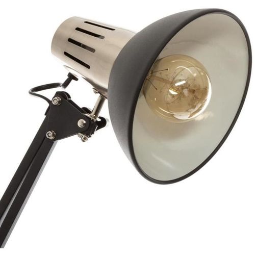Lampe de bureau en métal - E27 - 40 W - H. 68,5 cm - Noir - Photo n°3; ?>