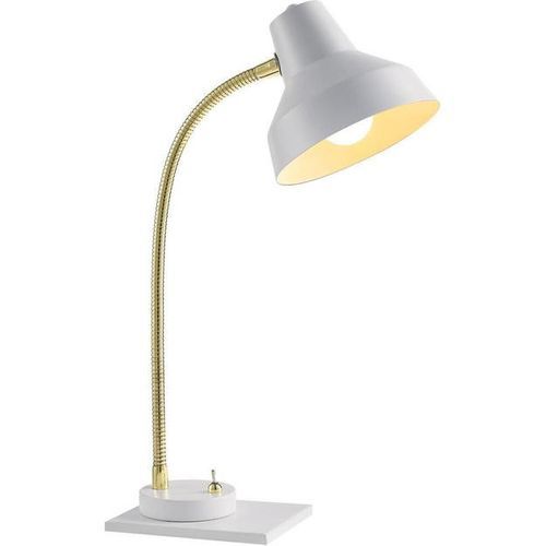 Lampe de bureau métal blanc et doré Lechor - Photo n°2; ?>