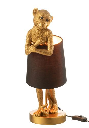 Lampe de chevet singe debout doré H 43 cm - Photo n°2; ?>