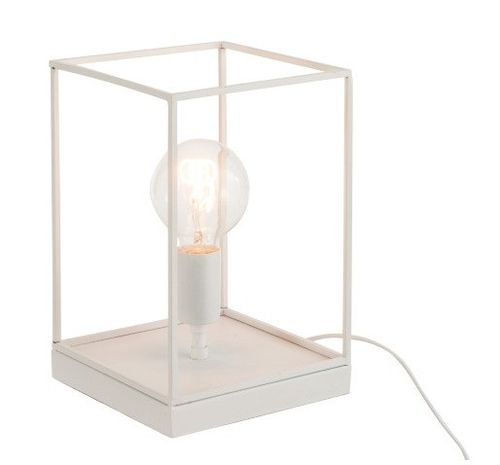 Lampe de table 1 ampoule métal blanc Ettis - Photo n°2; ?>