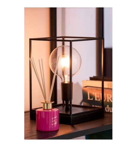 Lampe de table 1 ampoule métal noir Ettis - Photo n°3; ?>