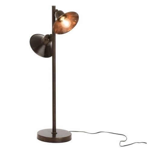 Lampe de table 2 ampoules métal marron foncé Jibel - Photo n°2; ?>