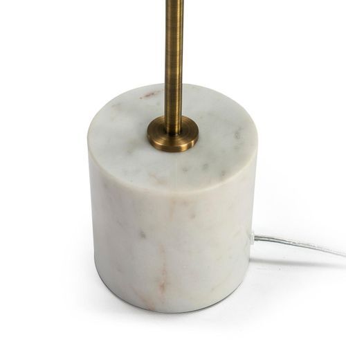 Lampe de table métal doré et pied marbre blanc Ticipa - Photo n°2; ?>