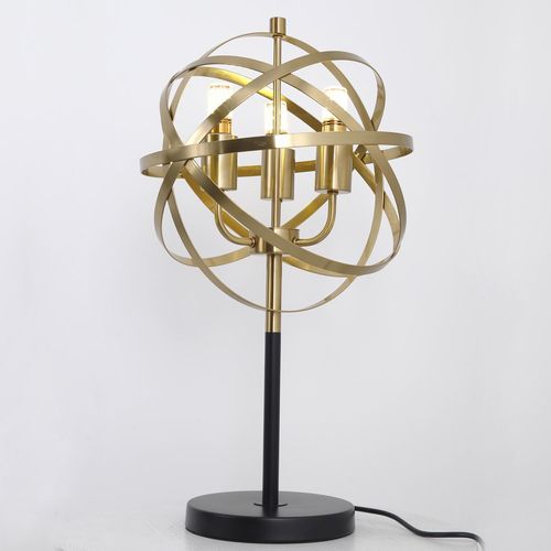 Lampe de table métal doré et pied noir Nostra - Photo n°2; ?>